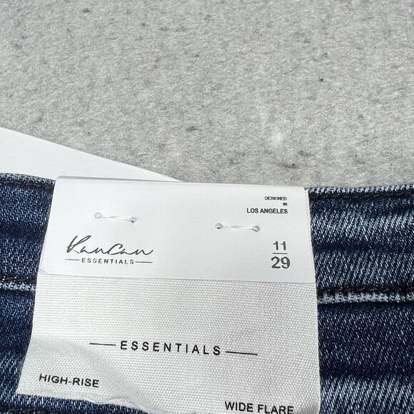 Kancan Jeans Womens Size 29 Blue High Rise Wide Leg Flare Jeans Pockets NWT - Picture 10 of 14